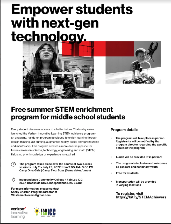 FREE STEM Summer Learning Opportunity for Middle School Students