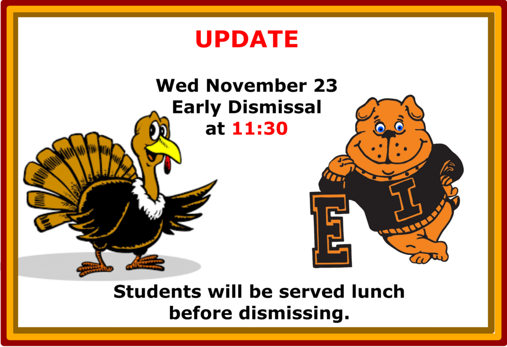 Nov 23 dismissal 11:30