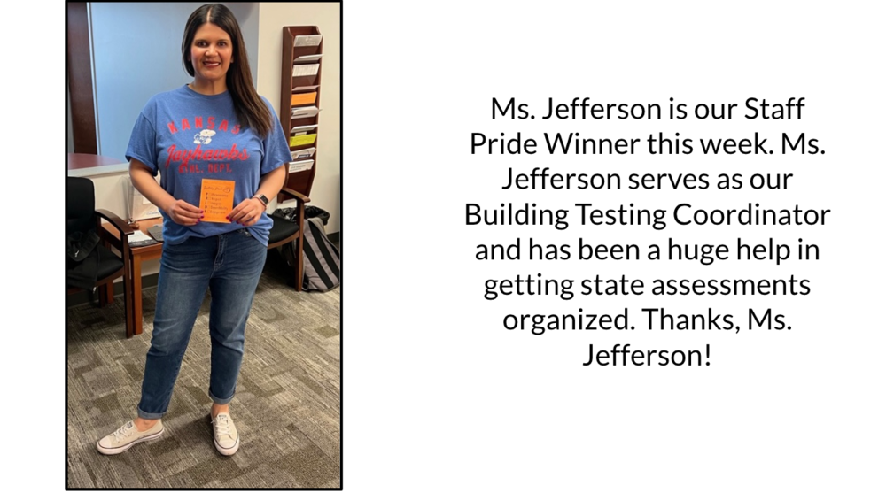 Ms. Jefferson Staff Pride Winner