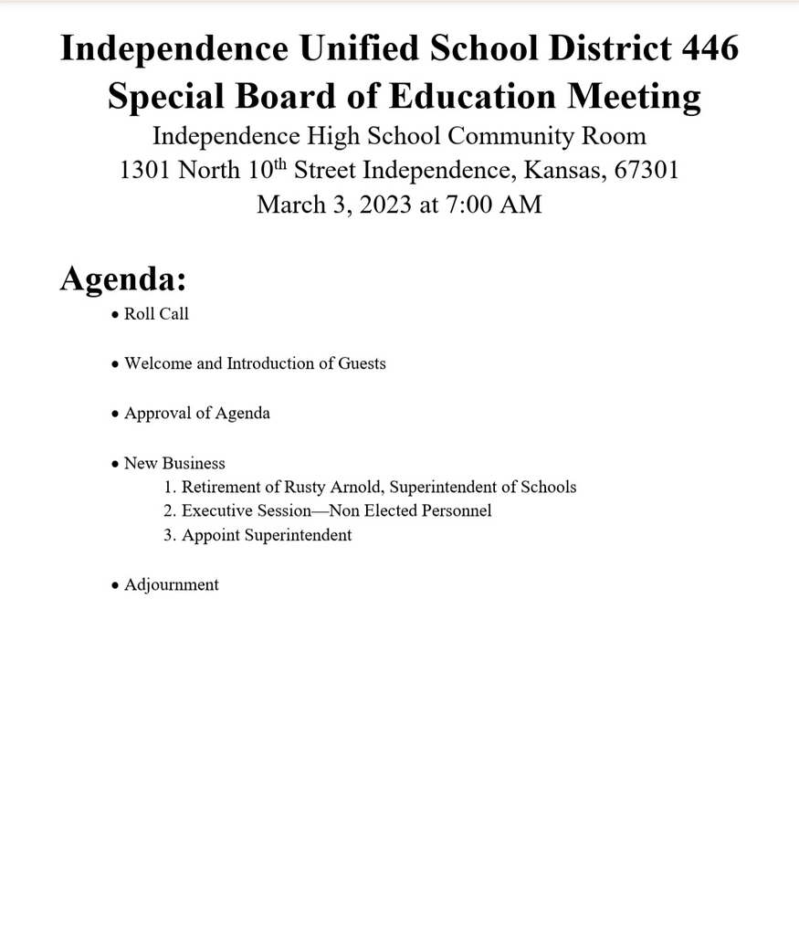 Special Board Meeting Notification